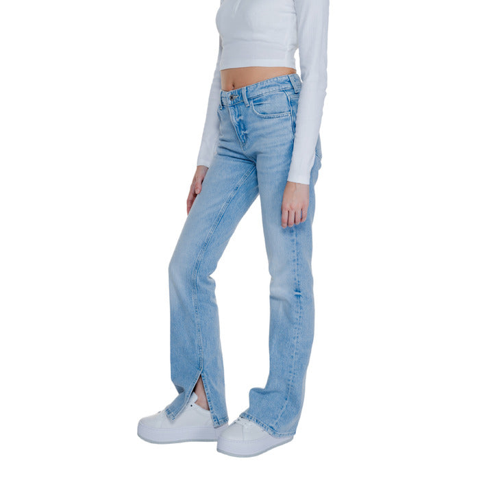 Guess Logo Flared Fit Light Wash Jeans