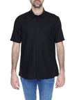 Antony Morato Minimalist Short Sleeve Linen-Blend Shirt - black