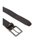 Tommy Hilfiger Logo Genuine Leather Square Buckle Dark Brown Belt