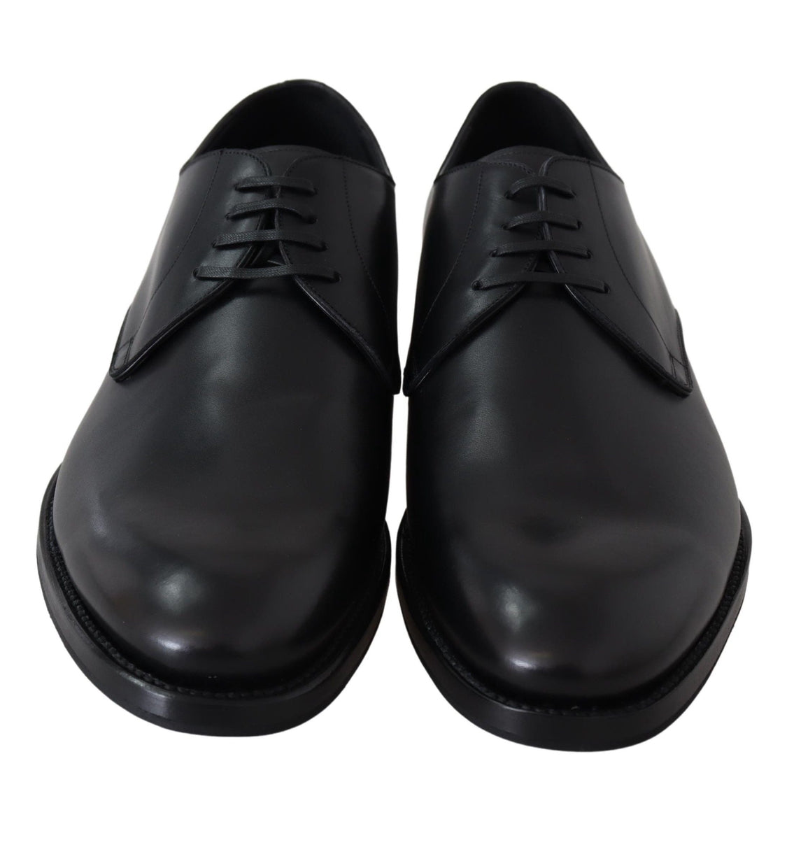 Dolce &amp; Gabbana Black Leather Sartoria Handcrafted Derby Lace-Up Shoes