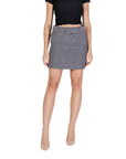 Only Grey Belted Winter Mini Skirt Wool-Blend