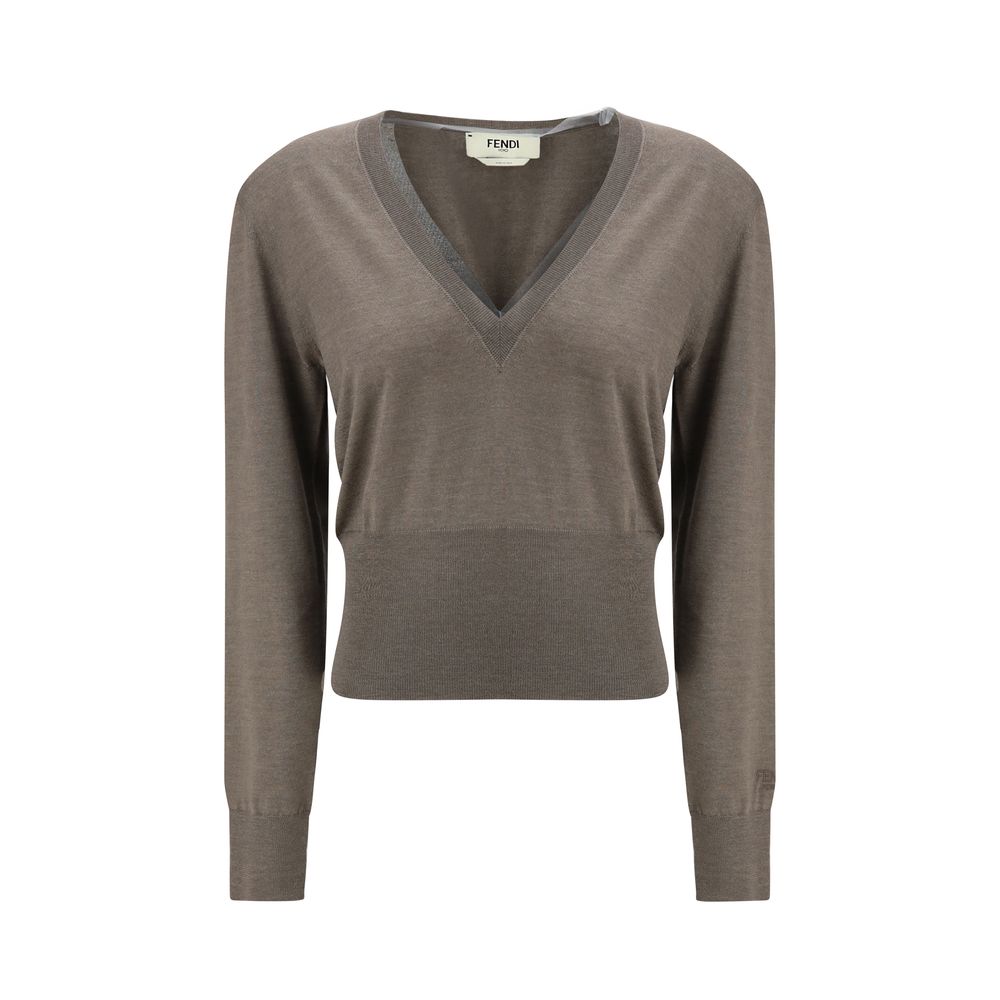Fendi Cashmere-Silk V-Neck Sweater