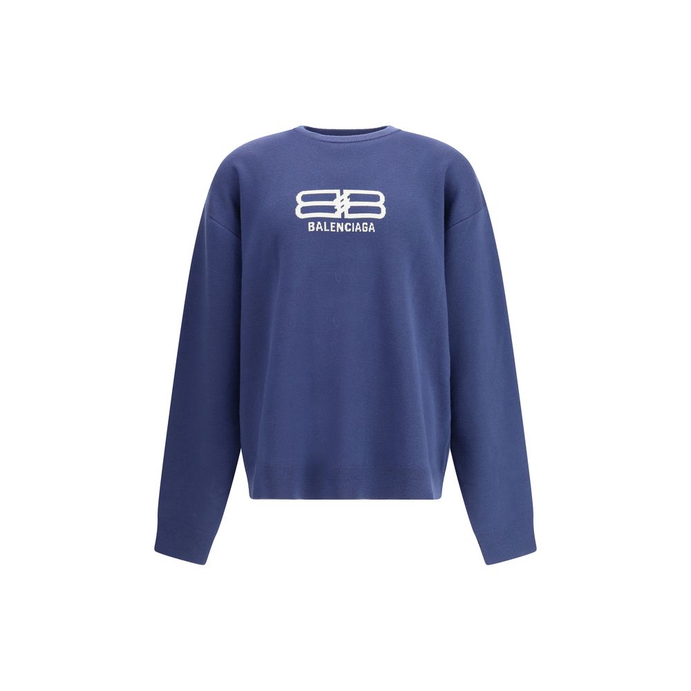 Balenciaga Crewneck Wool-Blend Sweatshirt