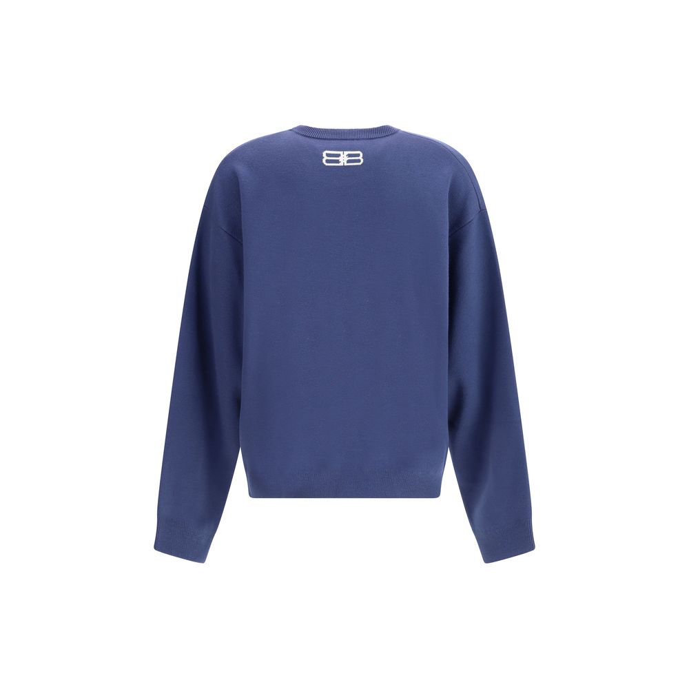 Balenciaga Crewneck Wool-Blend Sweatshirt