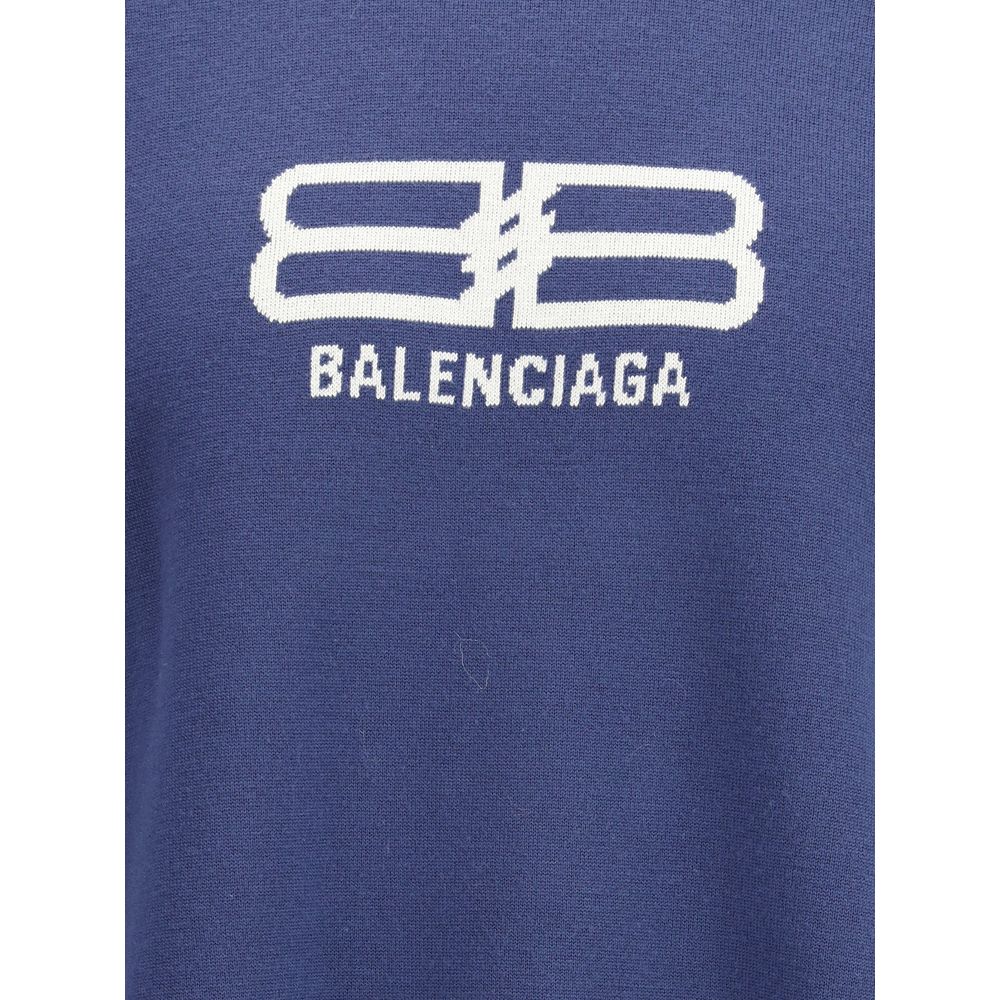 Balenciaga Crewneck Wool-Blend Sweatshirt
