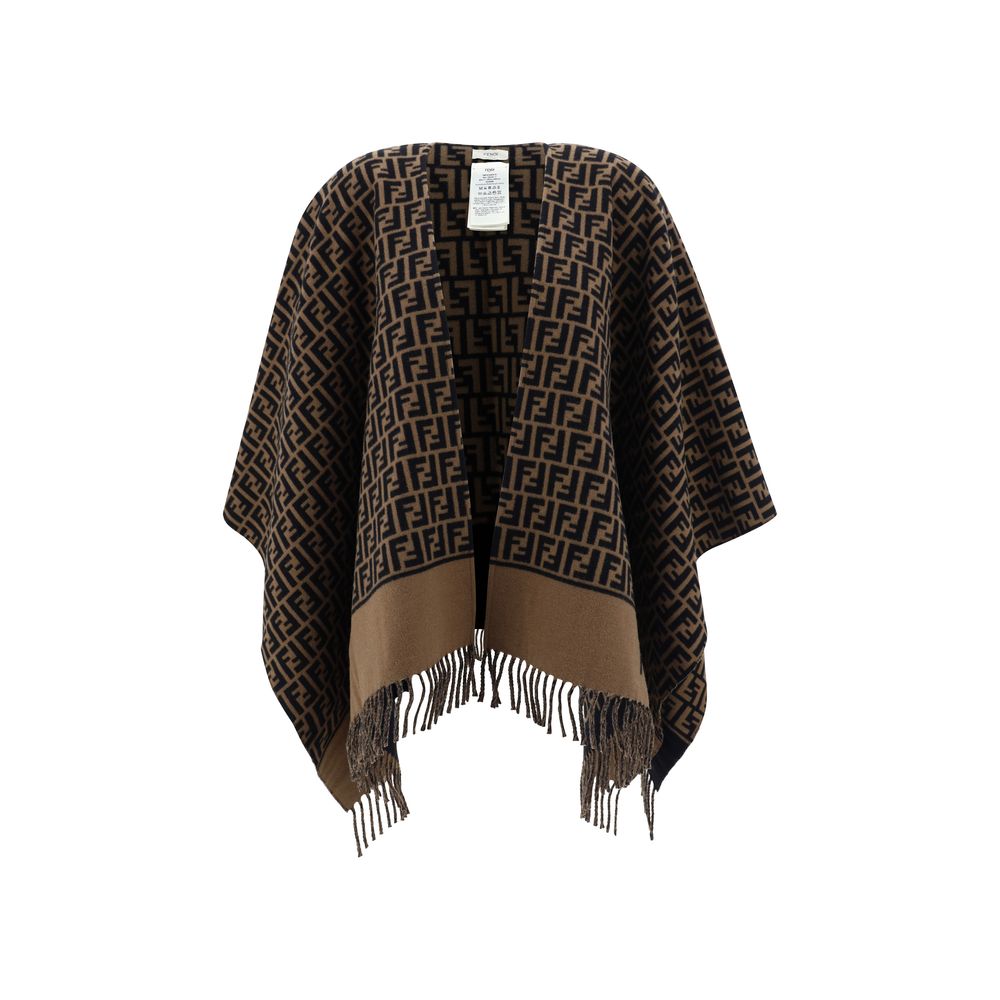 Fendi Monogram Wool Poncho