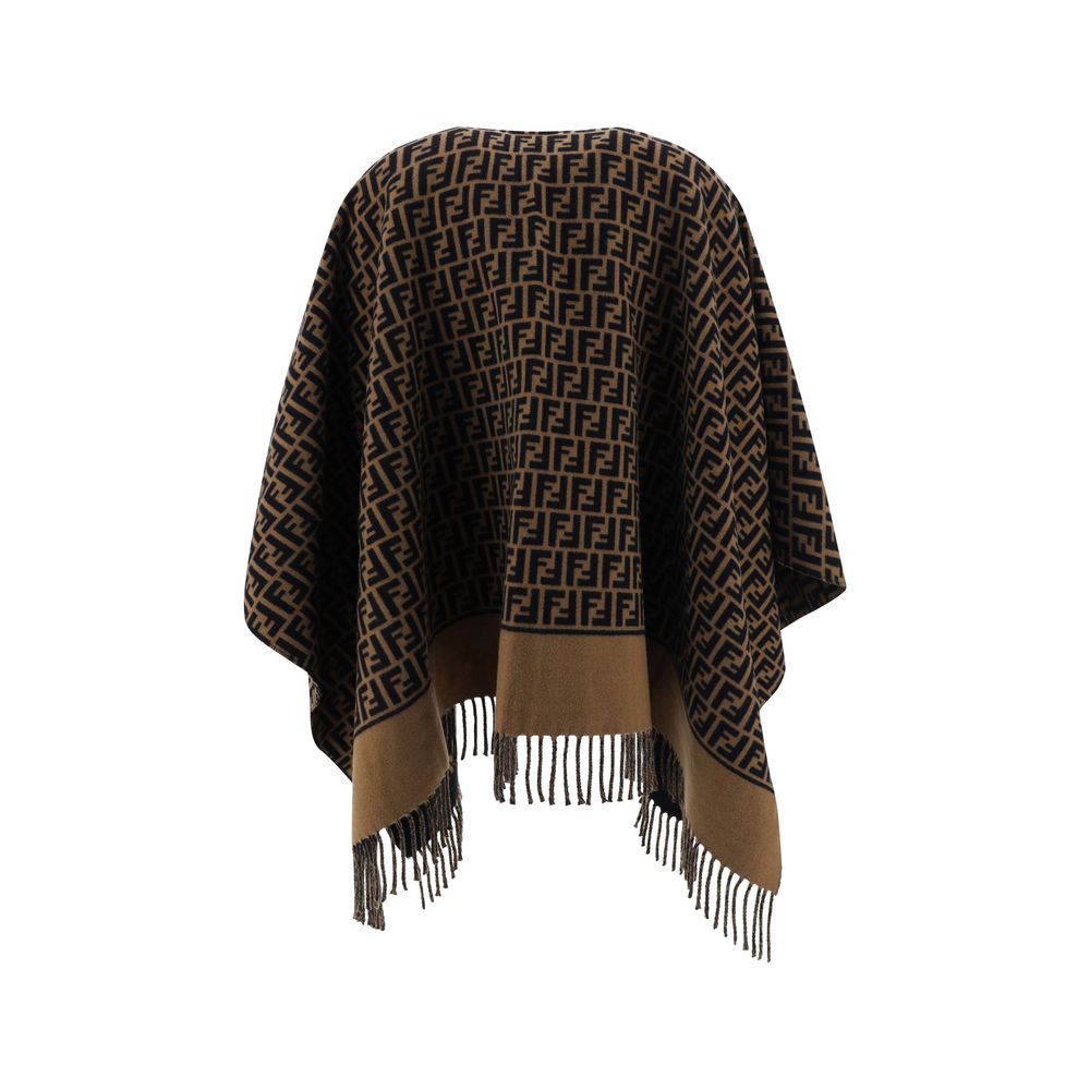 Fendi Monogram Wool Poncho