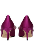 Jimmy Choo Embellished Fuchsia Satin Mary Jane Pumps