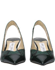 Jimmy Choo Emerald Green Python Embossed Leather Pumps