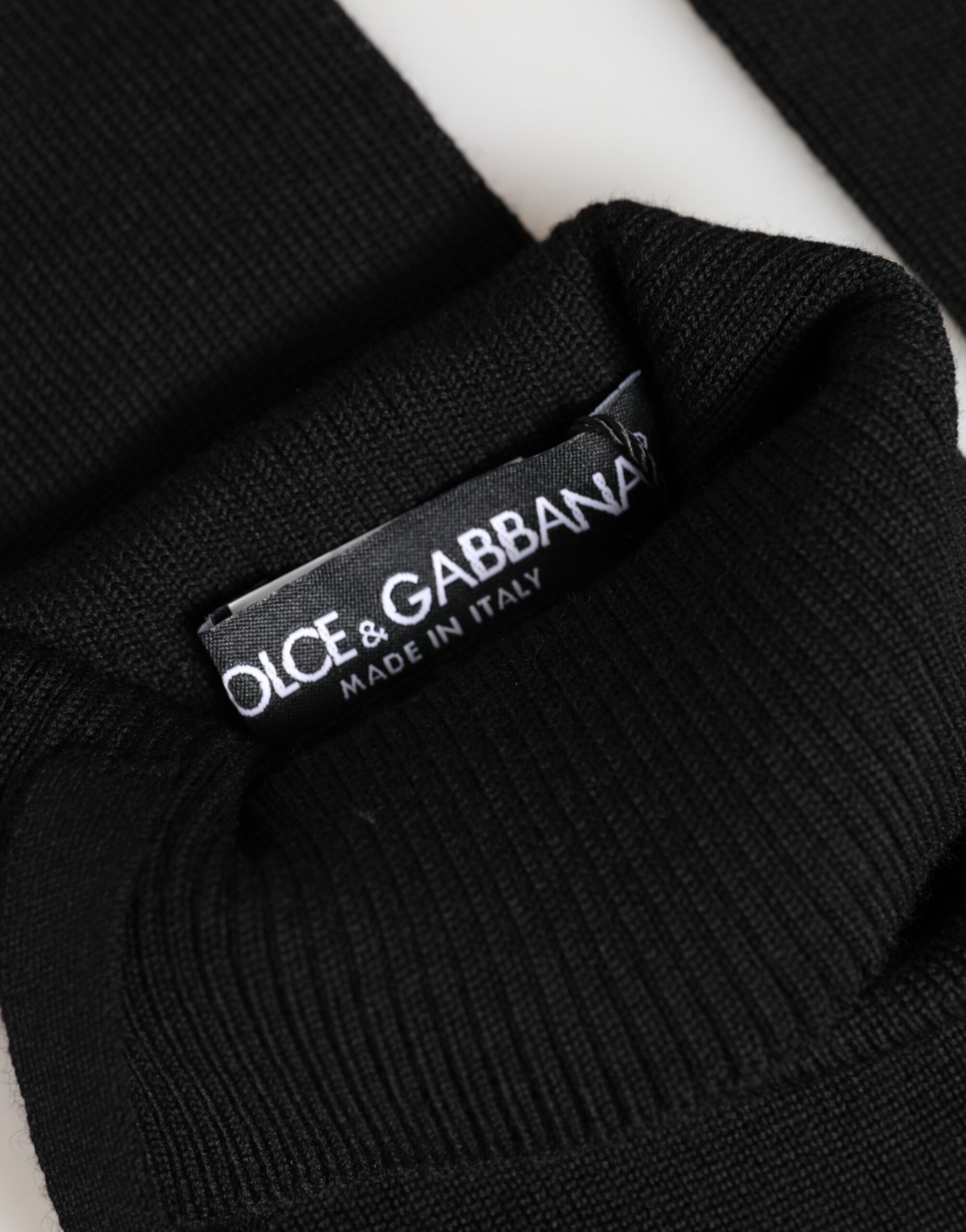 Dolce & Gabbana Wool Elbow Length Fingerless Gloves - Black