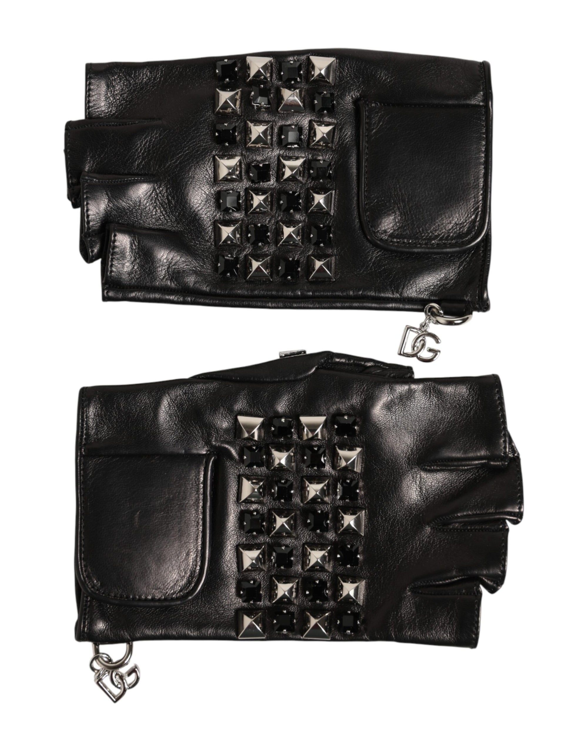 Dolce & Gabbana Embellished & Studded Fingerless Gloves