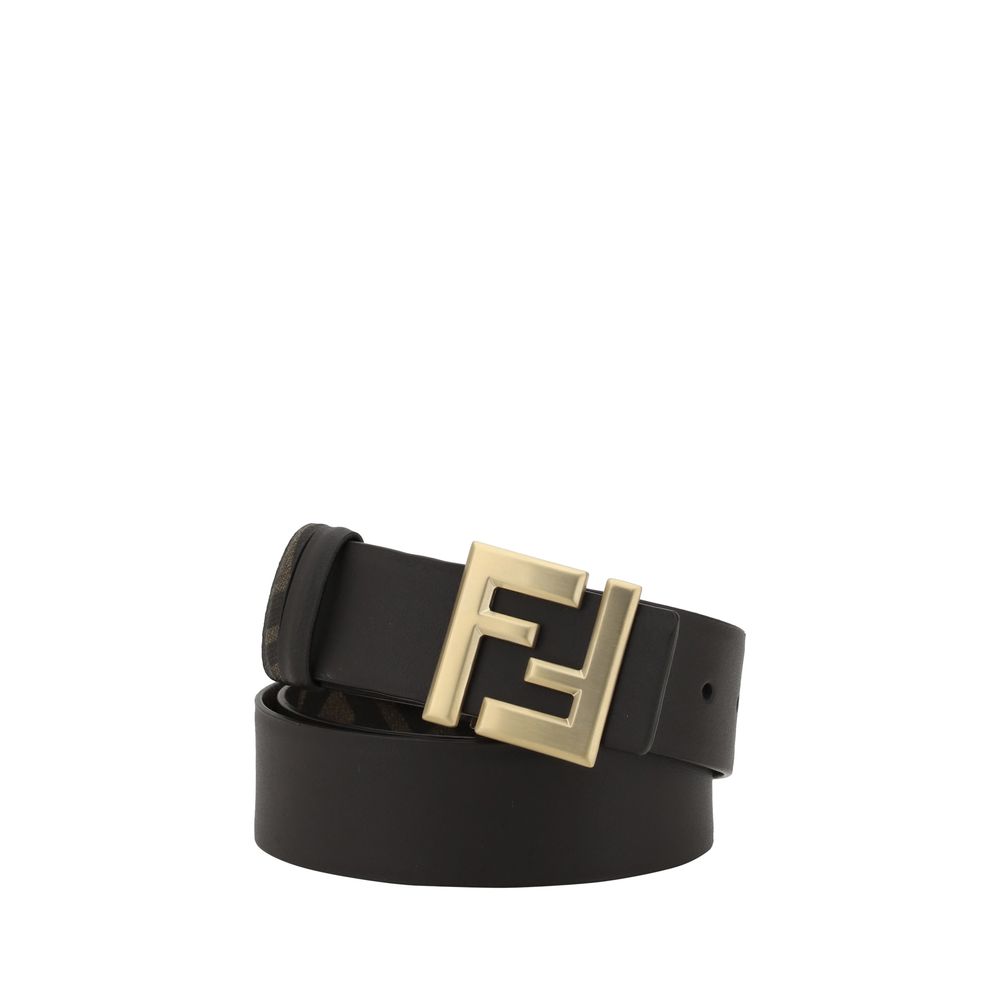 Fendi Logo Monogram Leather Reversible Belt