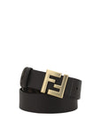 Fendi Logo Monogram Leather Reversible Belt