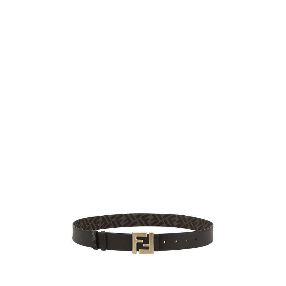 Fendi Logo Monogram Leather Reversible Belt