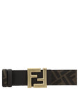 Fendi Logo Monogram Leather Reversible Belt
