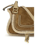 Chloé Top Handle Shearling Marcie Saddle Shoulder Bag