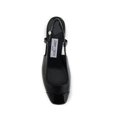 Jimmy Choo Elisa Black Leather Heel Pumps