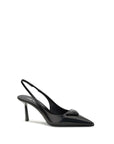 Prada Black Leather Slingback Heeled Pumps