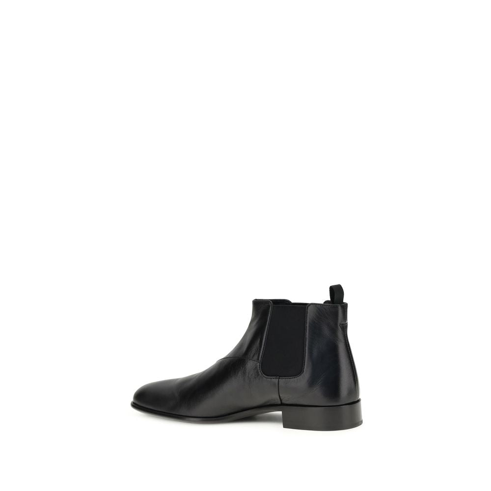 Prada Leather Black Chelsea Ankle Boots