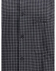 Balenciaga Wool Geo Grid Checkered Shirt