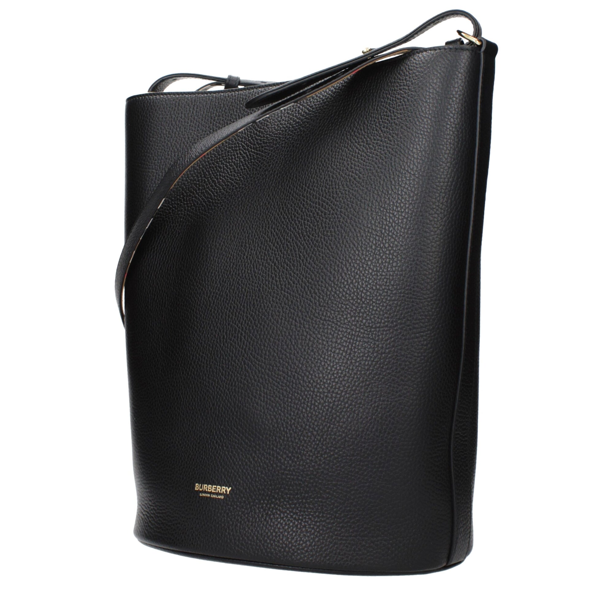 Burberry Black Leather Bucket Handbag