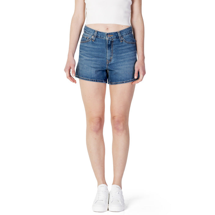 Levi`s Logo Medium Wash Classic Denim Shorts