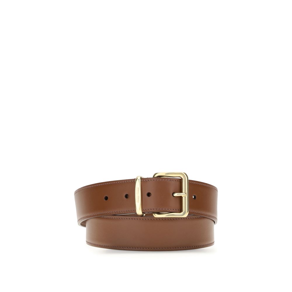 Miu Miu Tan Brown Leather Belt