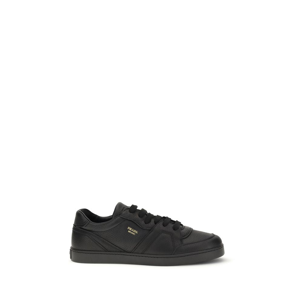 Prada Black Leather Low Top Sneakers