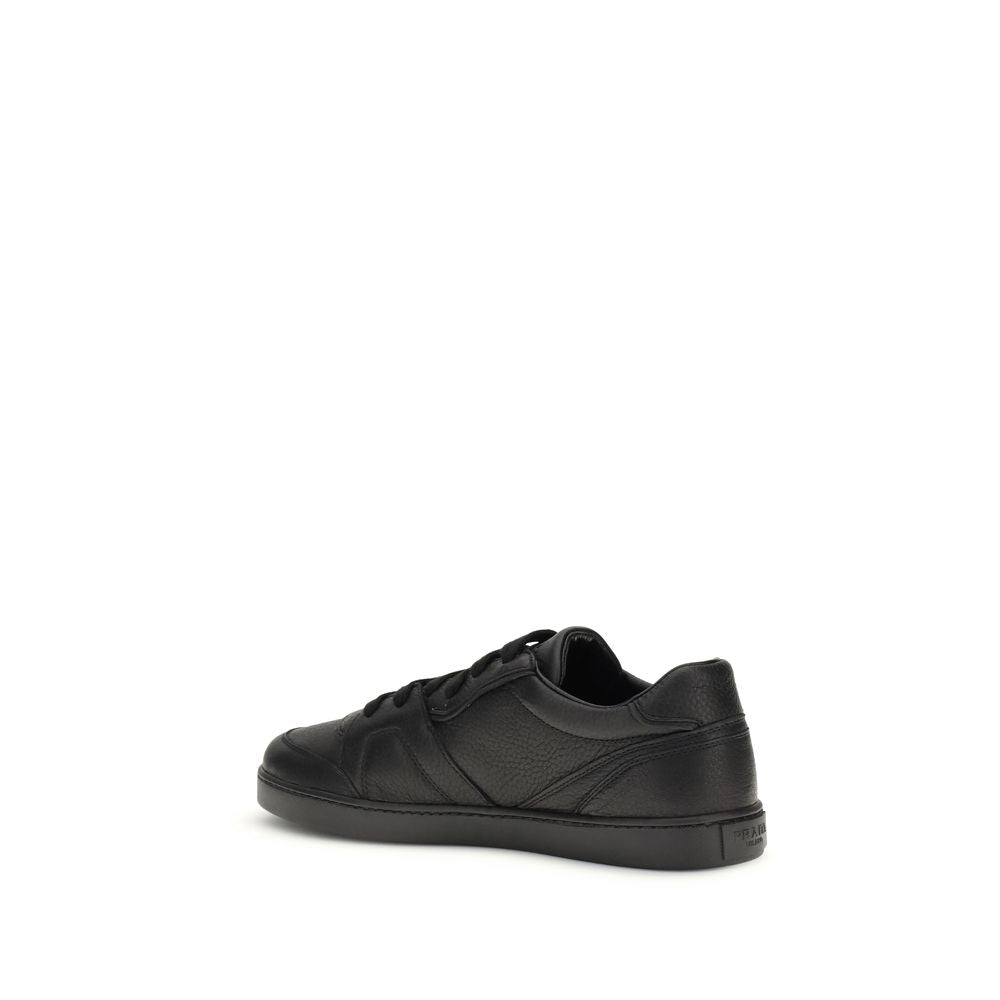 Prada Black Leather Low Top Sneakers