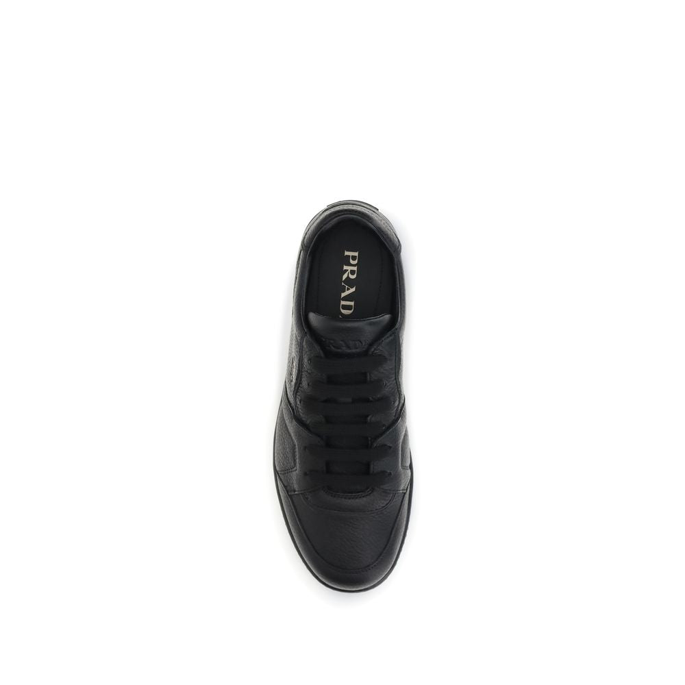 Prada Black Leather Low Top Sneakers