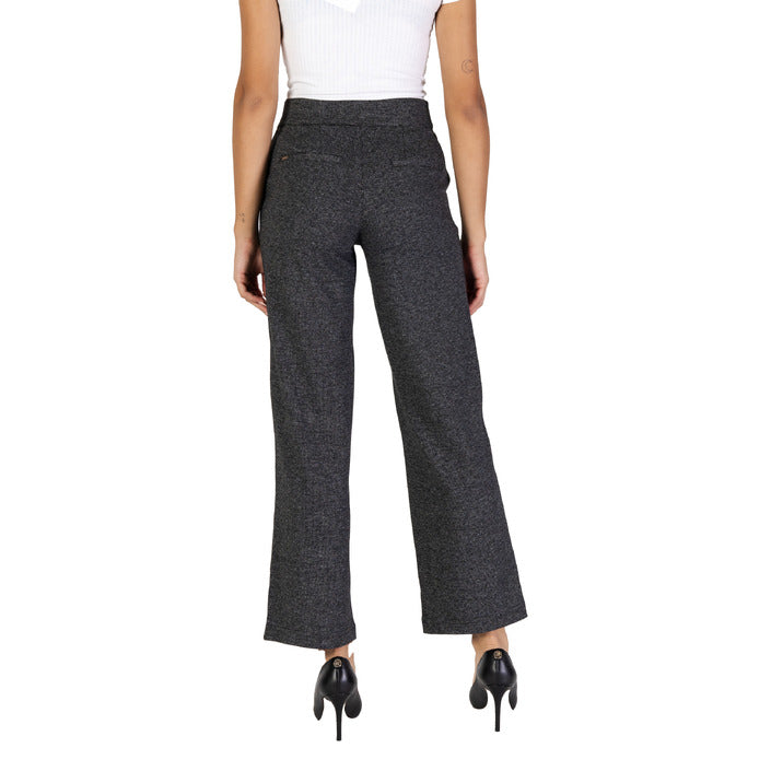 Street One Minimalist High Waist Black Wide Leg Suit Pants