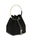 Jimmy Choo Black Silk Bon Bon Bucket Bag