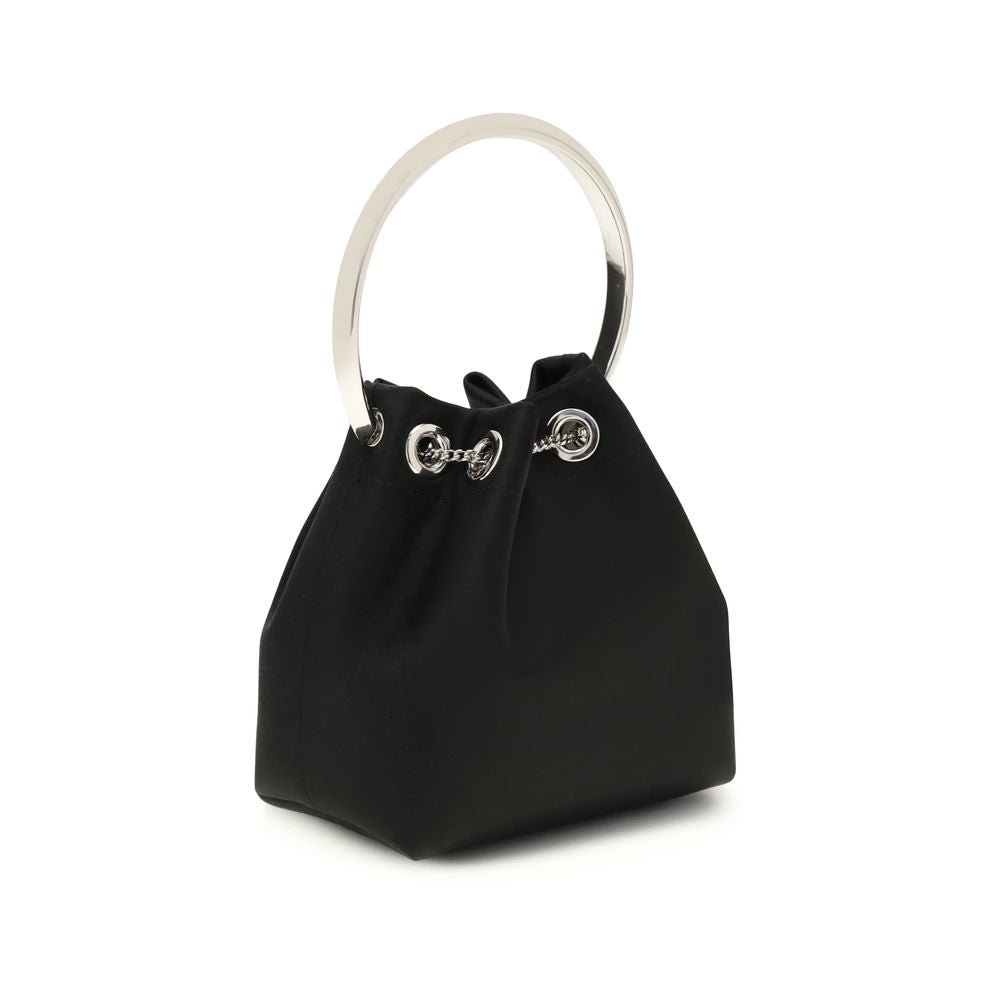 Jimmy Choo Black Silk Bon Bon Bucket Bag
