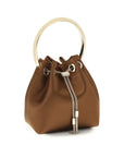 Jimmy Choo Brown Silk Ring Clutch Bucket Bag
