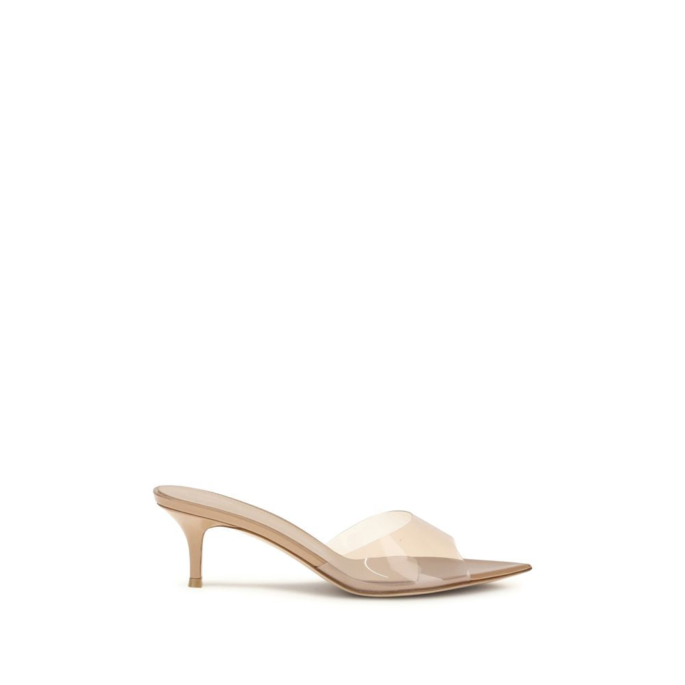 Gianvito Rossi Elle Heel Mule Sandals - Beige