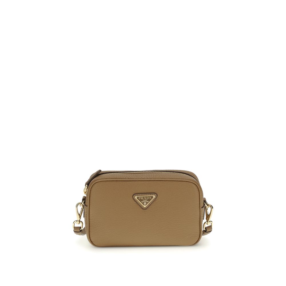 Prada Warm Beige Leather Shoulder Bag