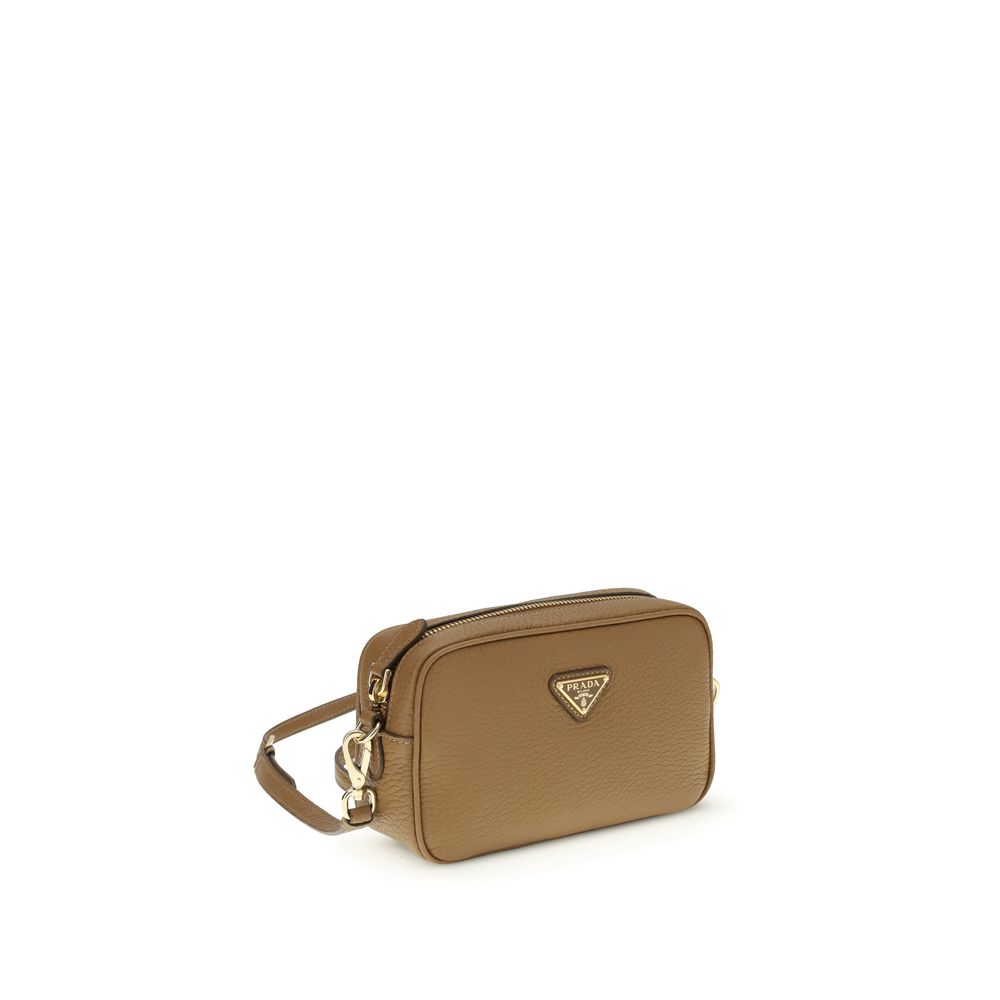 Prada Warm Beige Leather Shoulder Bag