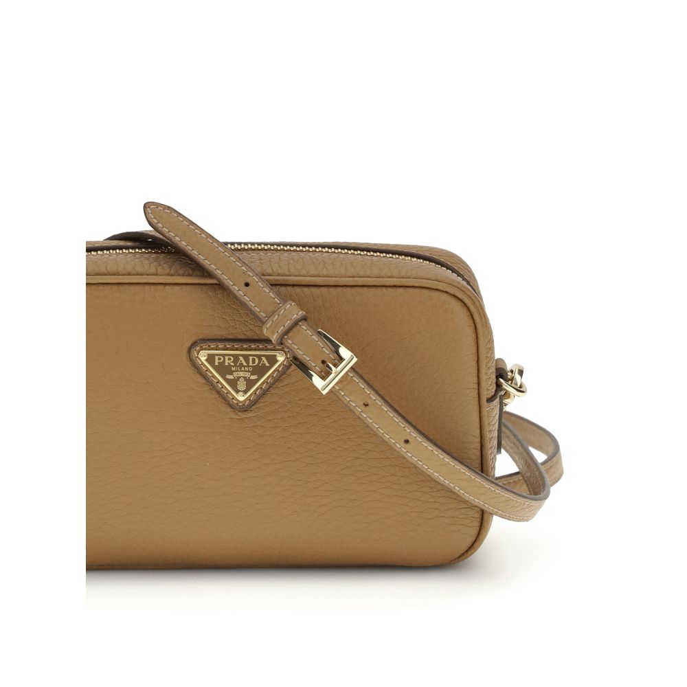 Prada Warm Beige Leather Shoulder Bag