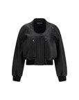 Jacquemus Black Leather Bomber Jacket