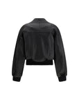 Jacquemus Black Leather Bomber Jacket