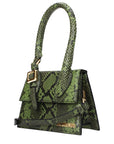 Jacquemus Green Python Embossed Medium Leather Handbag