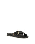 Prada black leather criss-cross flat sandals