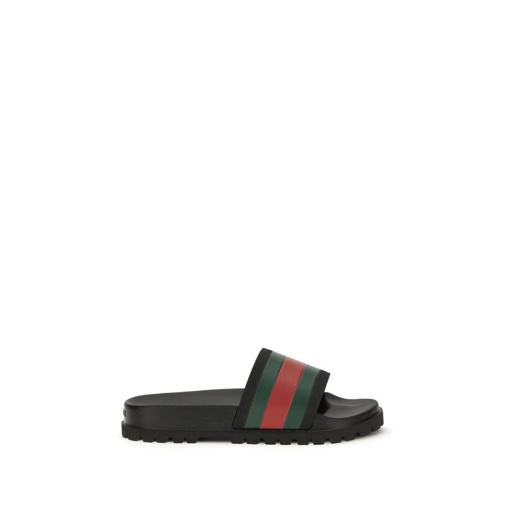 Gucci Stripe Rubber Flat Slides