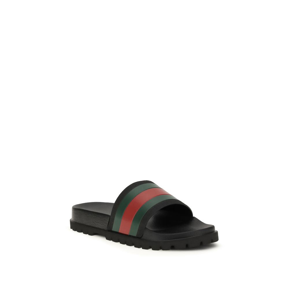 Gucci Stripe Rubber Flat Slides