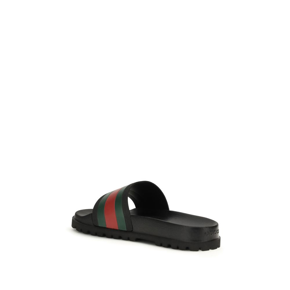 Gucci Stripe Rubber Flat Slides