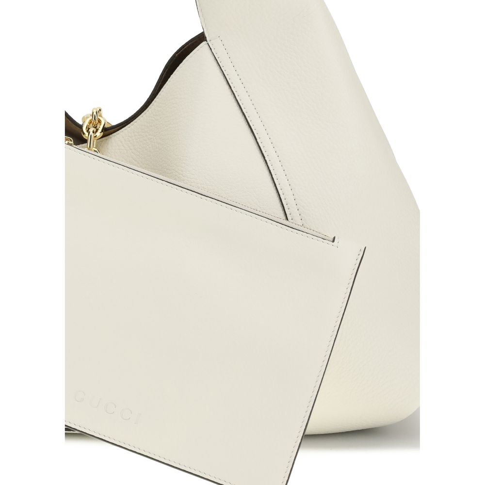 Gucci White Softbit Leather Handbag