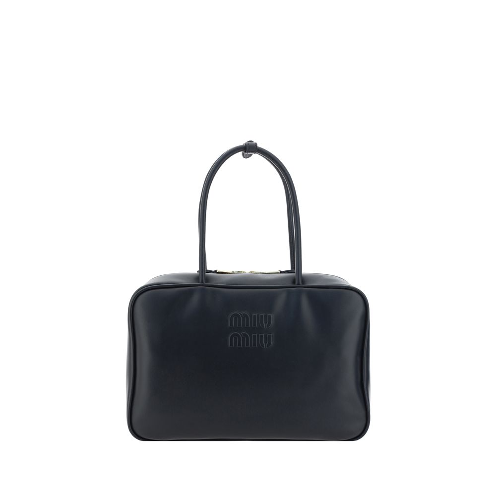Miu Miu Black Leather Bowling Bag
