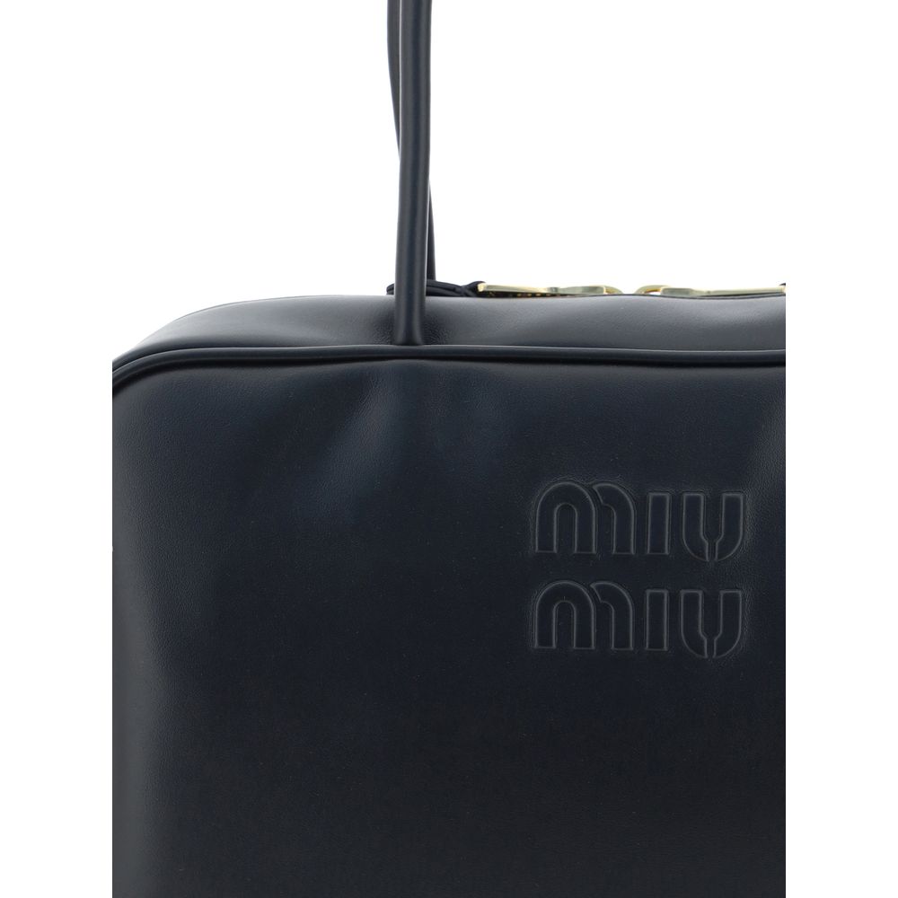 Miu Miu Black Leather Bowling Bag