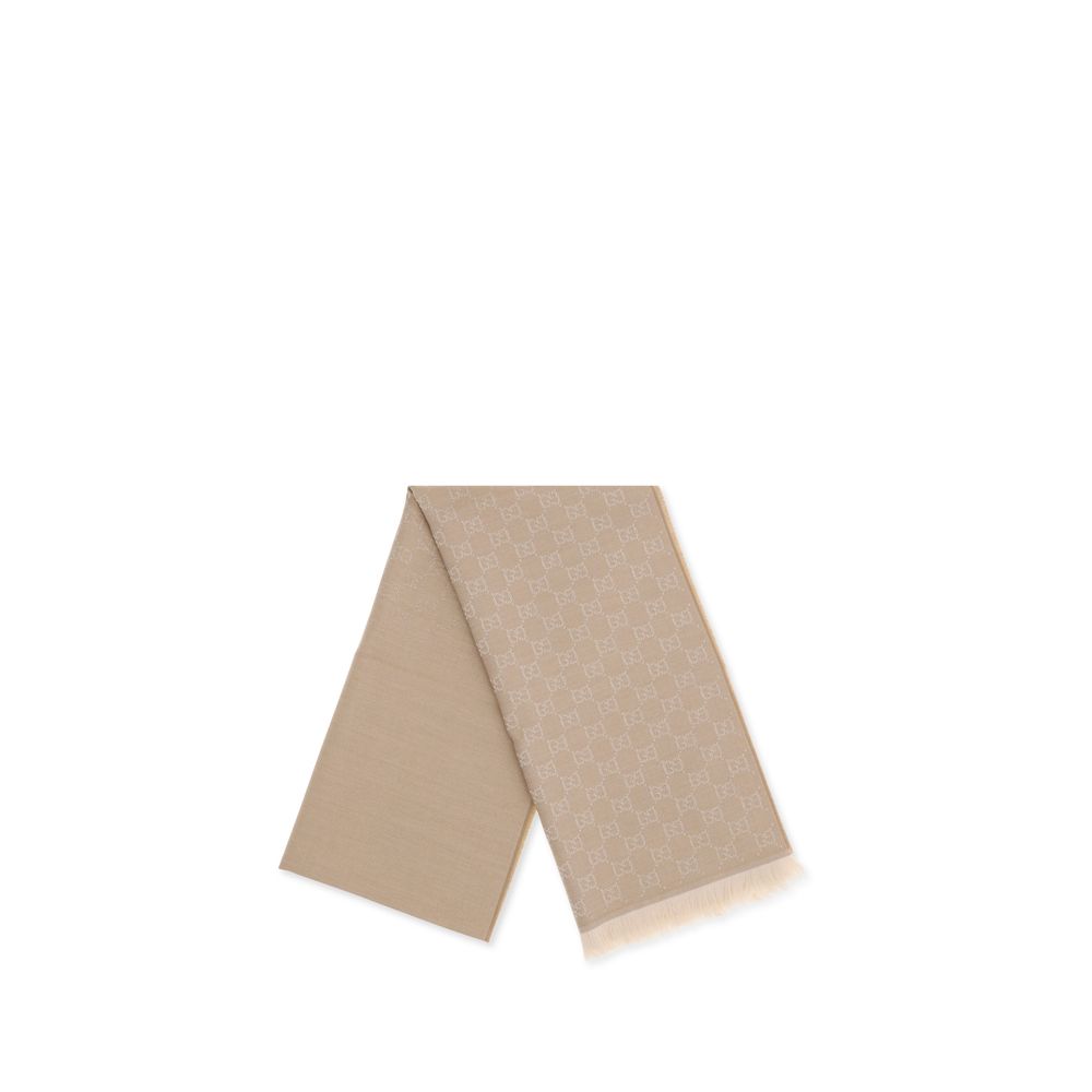 Gucci GG Beige Wool Scarf