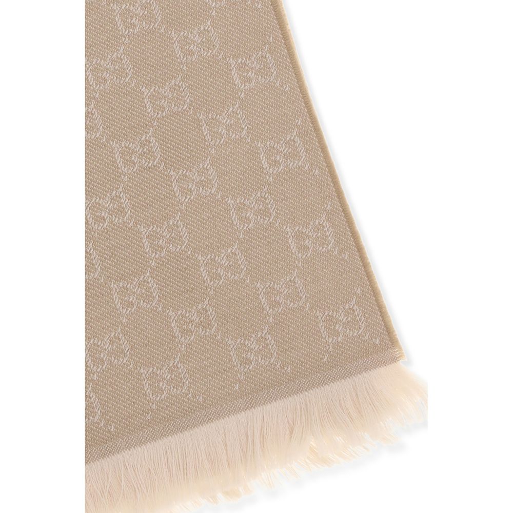 Gucci GG Beige Wool Scarf